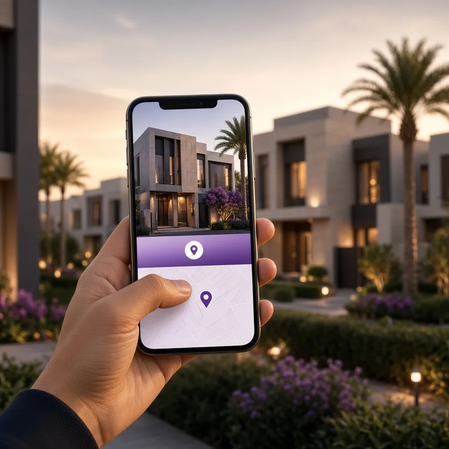 إعلان مشروع عقاري سكني على الجوال أمام المشروع
